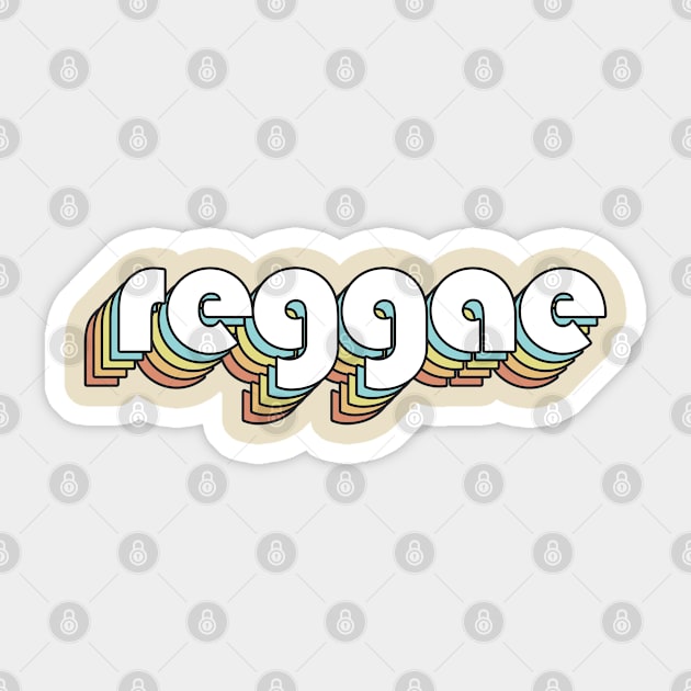 Reggae - Retro Rainbow Typography Faded Style Sticker by Paxnotods